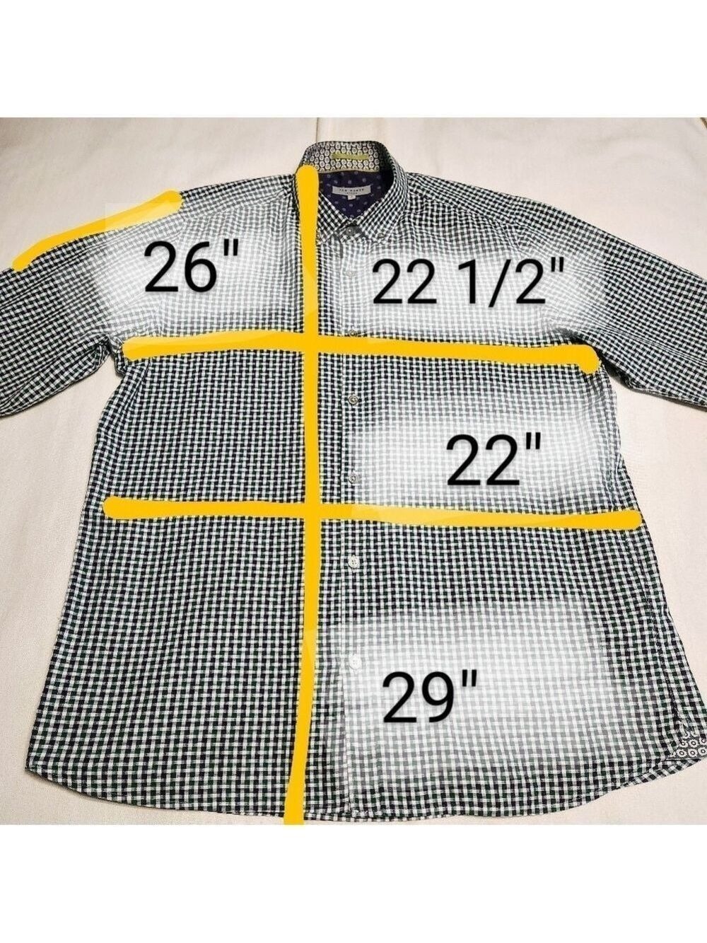 Ted Baker Gingham Cotton Dress Shirt Large - Picture 11 of 11
